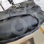 Coach  Madison Black Op Art Signature Sateen & Leather Trim Sophia Satche… Photo 7