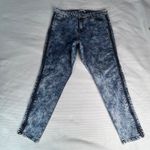 Women's Acid Wash Denim Jeans Faux Zipper Detail Size 16 Skinny Jeans Streetwear Blue Photo 1