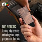 Slim Wallet For Men - Front Pocket RFID Blocking Minimalist Wallet For Men - Metal Wallet With Money Clip For Men (Walnut Wood) Photo 3