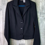 White Stag  Size 8 Black Blazer w/3 Button Front with Shoulder Pads Photo 0