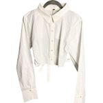 Free People NWT Ellen Set Medium White Cotton 2 Piece Crop Top Wide Leg Pant Photo 3