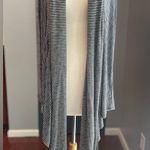 Orange Creek Open Front Comfy Striped Black & White Cardigan Photo 0
