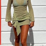 Green wrap beach cover up dress Photo 0