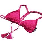 Vince Camuto Crochet String Triangle Bikini Swim Top Dragon Fruit Pink NWT Small Photo 3