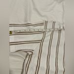 Denim & Flower Denim Flower Ricky Singh Mens Sz: L White & Tan Vertical Striped Crew Neck Tee. Photo 4