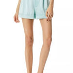 Alice + Olivia “Conry” Pleated Satin Shorts in Powder Blue NWT Size 6 Photo 1