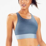 Fabletics Set of Three Sports Bras in Blue, White, and Gray Size 36 D/ DD Photo 0