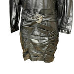 For Love & Lemons ‎ Afton Pleather Western Belted Dress Black Size Medium Photo 4