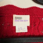Find Me Now color block crochet tie cardigan sweater Red Photo 3