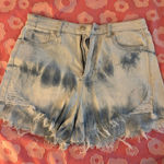 American Eagle Outfitters Blue Tie-Dye Jean Shorts Photo 0