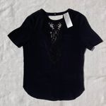 Sandro NWT Paris Lace Detail Blouse in Black Photo 6