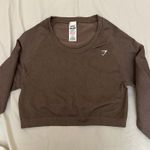 Gymshark  Adapt Fleck Seamless Long Sleeve Crop Top‎ Size XXL Brown Photo 1