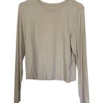 Old Navy Beige Tan Soft Knit Long Sleeve Crew Neck Layering Tee Size Large Photo 0
