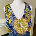 Intimately Free People Floral Cropped Top Yellow and Blue Size M Size M Photo 1
