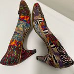 Sesto Meucci Artsy Silk Heels Brown Green Multi Size 8 N Narrow Photo 4