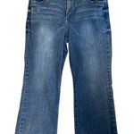 Democracy Mid Rise Bootcut Cropped Jeans Women Size 14 Blue Frayed Hem Photo 0