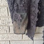 Johnny Was Vintage  Vest Crochet Black Boho Eyelet Embroidered Size Small Photo 4