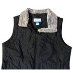 Columbia Vest Womens XL Used Black Quilted Faux Fur Collar Winter Fall Photo 4