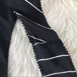 Joie  Striped Silk Racerback Tank‎ Top Scoop Neck Sleeveless Black Silver Medium Photo 6