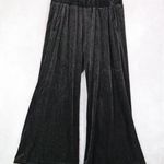 See and Be Seen Black Velvet Wide Leg Pants Glitter Stretch Trousers VTG Medium Photo 1