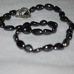 Source Unknown Beautiful Natural Hematite Vintage Dark Grey Sterling 20" Boho Glam Necklace Photo 3