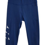 Oiselle Womens Blue Cropped Leggings with Bird Detail Size 4 Photo 0