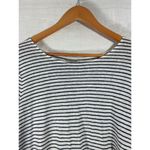 Chico's  Top 2 Large White Black Striped 100% Linen Gold Button Up Back Photo 5