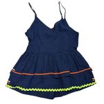 Entro Baby Doll Top Festival Fairy Y2K Retro Style Medium Navy Blue Photo 4