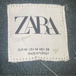 ZARA Women’s Terrycloth Effect Distressed Denim Jacket Blue Sz Medium RARE Photo 7