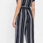 Rails Angela Mediterranean Stripe Jumpsuit Navy Blue Linen V-Neck Size Medium Photo 1