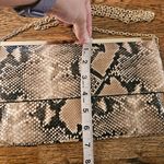 INC International Concepts Glam Snakeskin Gold Chain Embossed Crossbody 11x7 New Black Photo 7