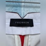 FRENKEN red cotton wool blend graphic stripe wide leg pants size 36/6 Photo 5