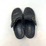 La Plume Judy Black Patent Leather Crocodile Clog Mules Size 36 / US 6 Photo 5