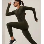 Athleta M Momentum Seamless Top ASPEN OLIVE HEATHER Medium Photo 0