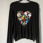 Lauren Moshi  Black Spalding Sweatshirt With Retro Elements And Heart Accent XS Photo 3