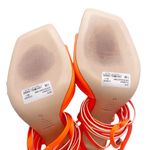 Schutz NEW  Bryce Leather Stiletto Sandals Neon Orange Lace-Up Sandals Size 7.5 Photo 14
