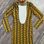 American Apparel Hyena Print Open Back Long Sleeved Midi Dress | MEDIUM | Photo 4