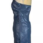 Finesse brand Finesse blue strapless mini dress size Medium faux leather Photo 3