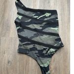 Victoria's Secret  Sport Thong Bodysuit Womens XSmall Green Camo One‎ Shoulder Photo 0