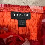 Torrid Midi Cotton Clip Dot Lace Up Smocked Dress Shady Rose Size 1X Boho Relax Photo 7