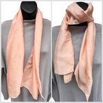 VTG 60s Jewel Case Maisonaix Silk Sheer Long Pale Peach Scarf 10.5” X 45” France Photo 1