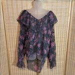 Victoria's Secret Vintage Gold Label Sheer Floral Paisley Peasant Blouse M/L Photo 1