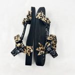 [Shushop] Bessie Leopard Faux Fur Bandana Mixed Print Velcro Sandals Sz 10 NWT Black Photo 3