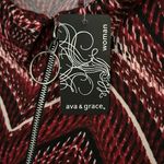 Ava & Grace Red and Black Geometric Zig Zag Quarter Sleeved Midi Dress NEW Photo 6