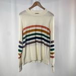 Lulus  Heart to Heart Striped Sweater in Ivory Multi Size‎ Small Photo 2