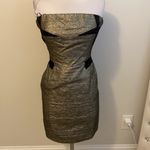 See By Chloe  Gold Black Metallic Strapless Dress Photo 1
