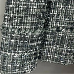 Brooks Brothers  Petites Skirt Green and Black Fringe A-Line Tweed Wool Size 8 Photo 2