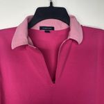 Lands' End Women’s Lands’ End Polo Tunic Top Pink Contrast Collar Long Sleeve Size M Photo 3