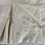 Laura Ashley Vintage 80s  Cream Skirt Lace Embroidered Linen Cotton Knee Length Photo 4