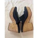Splendid ‎ Theodore Women's Sandals Sz 7.5 Navy Jute Mule Wedge Shoe Navy Suede Photo 7